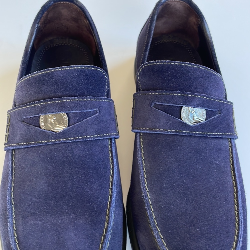 Jimmy Choo Mens Blue Suede Loafers 39 1/2 - Picture 4 of 15